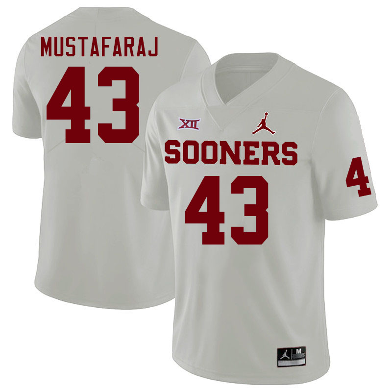 Men #43 Redi Mustafaraj Oklahoma Sooners College Football Jerseys Stitched-White